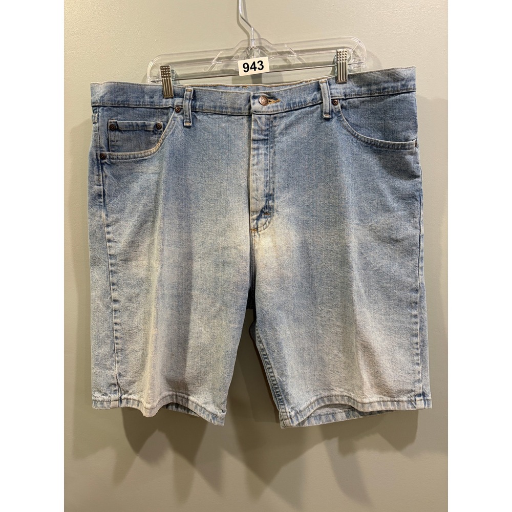 Wrangler Mens Relaxed Fit Denim Shorts Light Wash Blue Cotton 606W4LT Size 40
